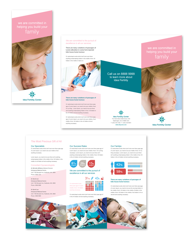 Fertility Hospital Tri Fold Brochure Template