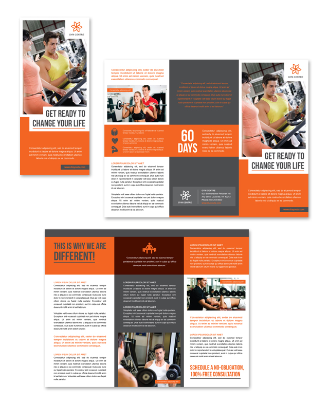 Gym Centre Tri Fold Brochure Template