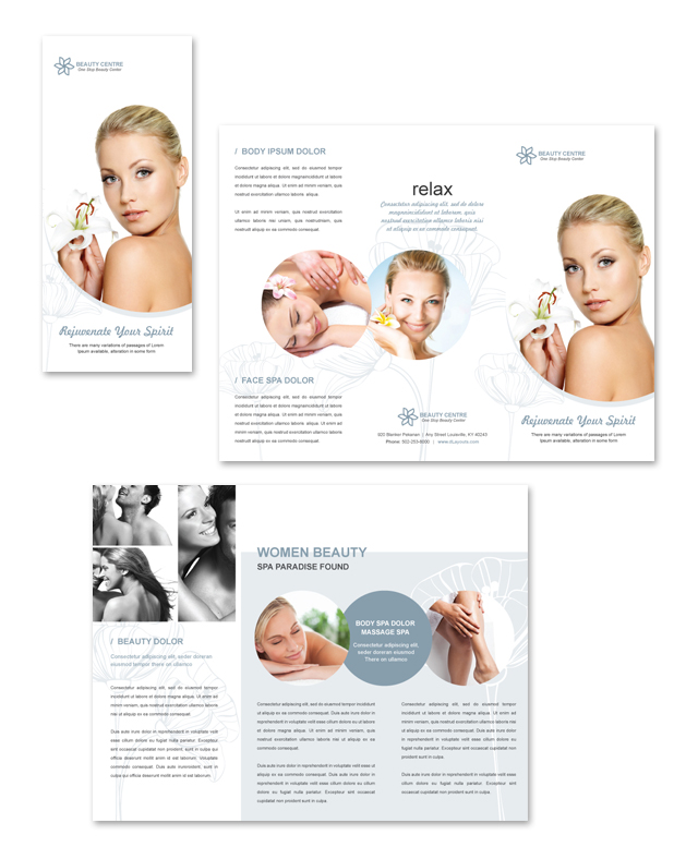 Beauty Salon Tri Fold Brochure Template