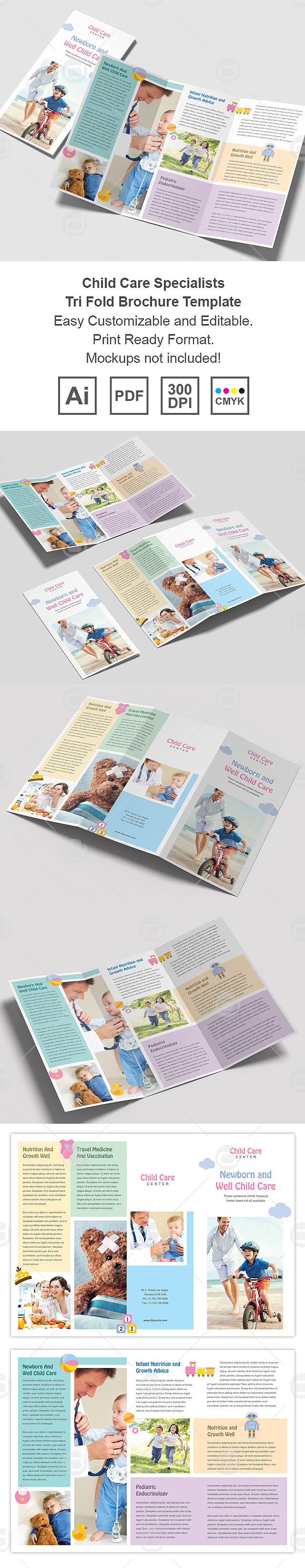 Child Care Specialists Tri Fold Brochure Template