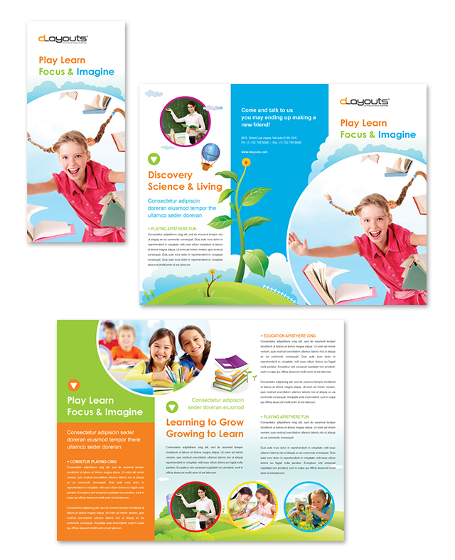 Child Education Center Tri Fold Brochure Template