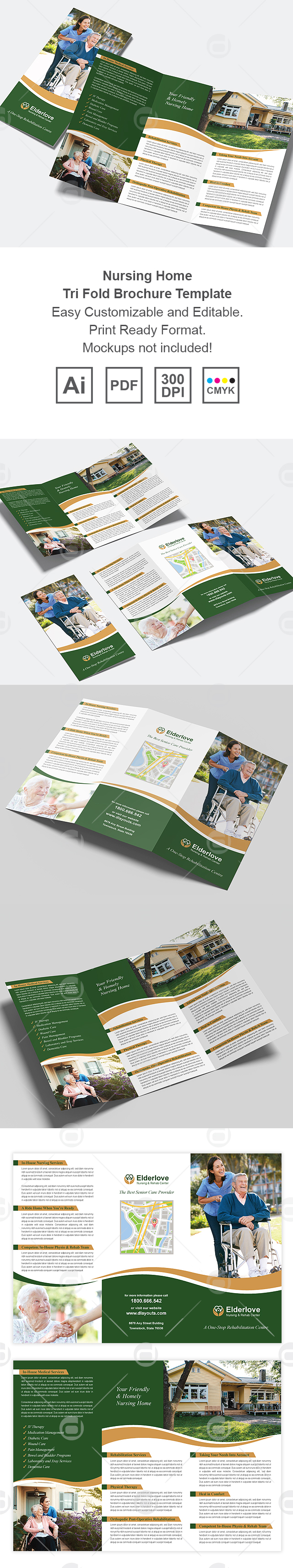 Nursing Home Tri Fold Brochure Template